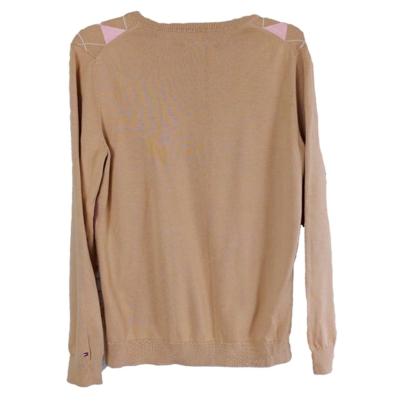 Tommy Hilfiger Wm L Argyle Pima Coton V Neck Top - Picture 5 of 5